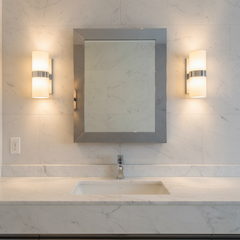 Chrome and Mirror Medicine Cabinet, Hinged Right, Glass Shelves, Sku: 033697