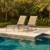 Brown Jordan, Pair of Chaise Lounge Chairs With Padding, Cast Iron, Sku: 033379
