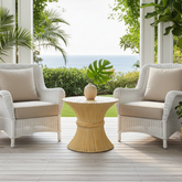McGuire Sheaf of Wheat Round End Table, Bamboo, Sku: 033357