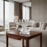 Lalique Crystal Compote Dish, Made in France, 4 Birds at Base, Sku: 033306