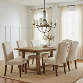 Chandelier, Eight-Arm, Mixed Metal Finish, Mottled Patina, Sku: 033331