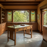 Stickley Desk, 2 Pencil Drawers, Traditional Mission Style, Sku 033329