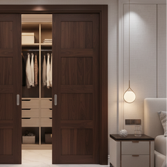 Custom Made Set of Engineered Walnut Doors in Various Sizes, Sku 033723