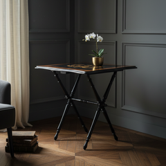 19th Century Napoleon III Marquetry Folding Table, Sku 033735