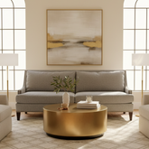 Lillian August Medium Gray Tweed Sofa, Wing Style Arms & Nailhead Trim, Sku 033785