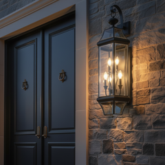 Lantern Style Pendant w/ Four Sockets for Chandelier Style Bulbs, Sku 033798