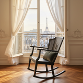 Mayhew Cane and Wood Rocking Chair, Lovely Dark Finish, Cane is in Remarkable Condition for Age, Sku 033799