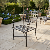 Metal Arm Chair with Grid Design Bronze Finish, Sku 033810