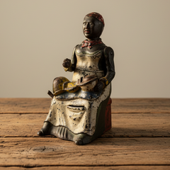 Antique Cast Iron Non-Functioning Mechanical Bank w/ Mama and Baby, Sku 033823