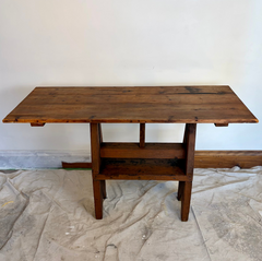 Primitive Entry Table, Solid Wood, Pedestal Stand, Sku: 033825