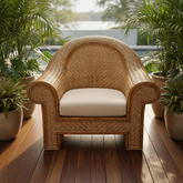 Vintage Bamboo & Rattan Chair, Sku 032657