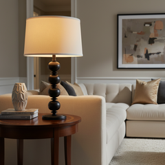 Metal Bubble Base Table Lamp, Drum Shade, Sku 033837