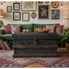 Antique Wood & Iron Trunk, sku: 032659