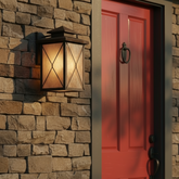 Custom Exterior Lantern Sconce, Colored Milk Glass & Twisted Metal Detail, Sku 033858