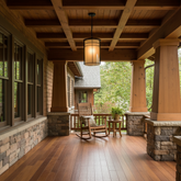 Exterior Pendant with Bronze Finish and Sand Colored Glass, 033898