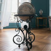 World Globe with Elaborate Metal Stand, Sku 033933