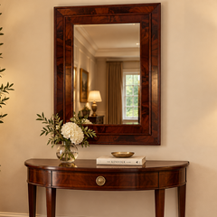 Flame Mahogany Wood Beveled Edge Mirror, Vintage, Rectangle, Sku 034030