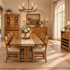 Entire Ensemble of French Oak Furniture Made in Belgium, 10 Pieces, Sku 034014