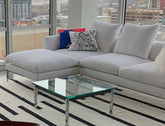 Sofa, White Linen Look, "L"- Shaped, Sku: 034053
