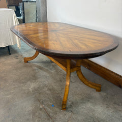Oval Dining Table w/ Brass Inlay Star, Sku 033092