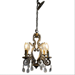 Four Arm Petite Beaded Chandelier, Sku 033957