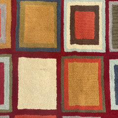 Multi-color Geometric Indian Wool Rug, Sku 033564