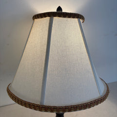 Visual Comfort Wall Mounted Articulated Arm Sconce with Linen Shade and Braided Trim, Sku 034137