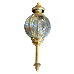Brass Light Gallery Exterior Brass Sconce, Curved, Beveled Glass, Vertical Base, Sku 033637