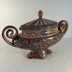 Biagioli Italian Hand Painted Ceramic Lidded Compote, Sku 033854