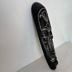 Tall Indonesian Tribal Mask w/ Mother of Pearl Inlay, Sku 033057