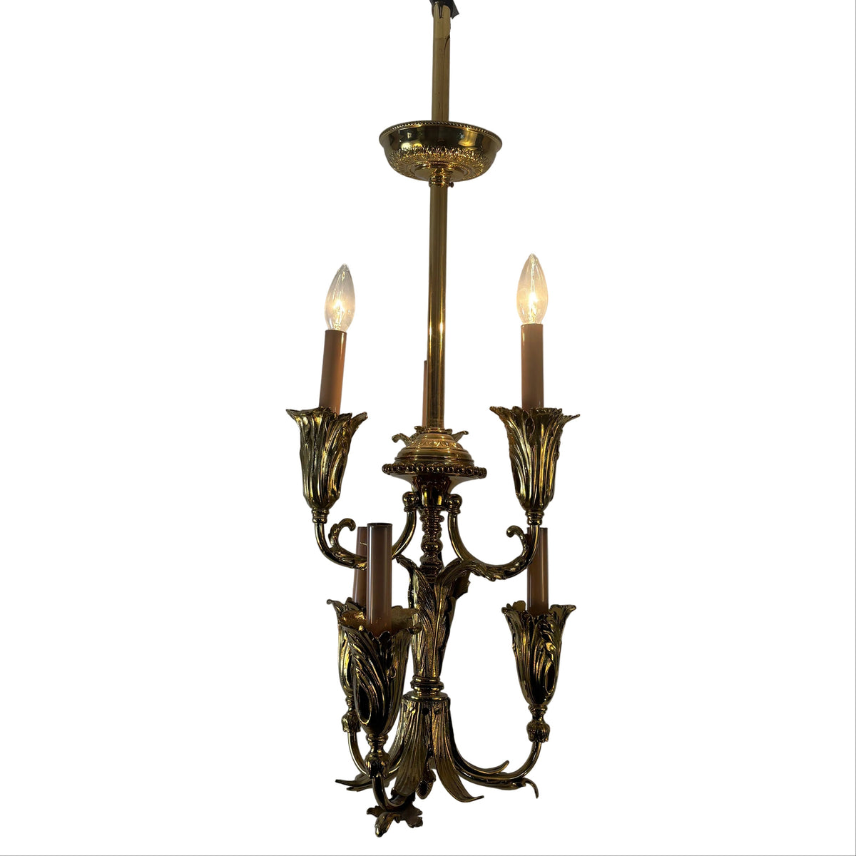 Antique Brass Chandelier with Six Arms, Sku: 033550