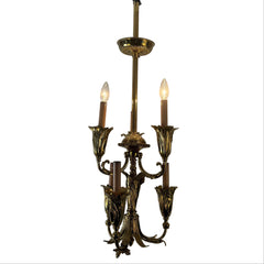 Antique Brass Chandelier with Six Arms, Sku: 033550