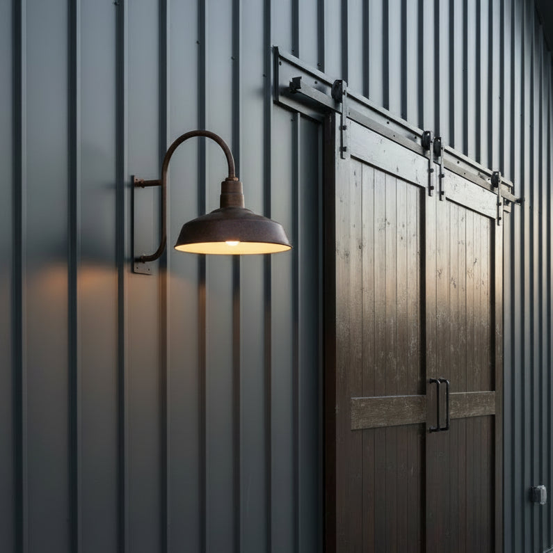 Hi Lite Brand Warehouse Style Exterior Sconces Metal with Dark Brown Finish, Sku 033899