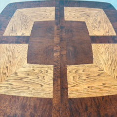 Antique Game Table, Parquet Burled Walnut & White Oak, Sku 033606