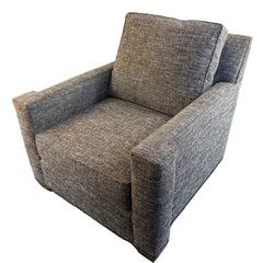 Essentials by Century Charcoal Tweed Armchair w/ Notched Style Track Arm & Bottom Trim, Sku 033784