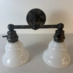 Chapman & Meyers for Visual Comfort Double Arm Sconce antique Pewter Globes, Sku 032273