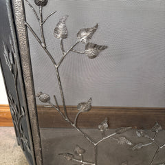Fireplace Screen, Metal, Bi-fold, Pewter Color, Sku: 033105