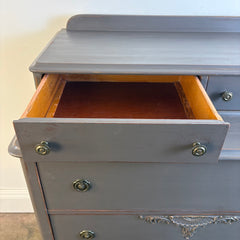 Custom 30's Painted & Distressed Gentleman's Dresser, Sku 033987