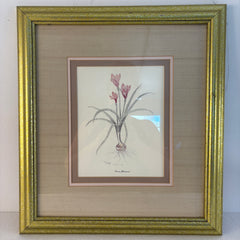 Original Watercolor by Mary Bertrand Limited Edition 1760/1900, "Crocus Botanical", Sku 033791