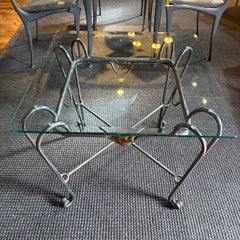 Brushed Steel & Glass End Table, Sku 032091