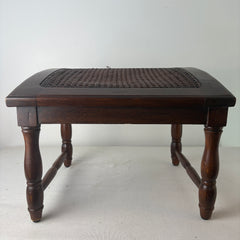 Wood & Cane Arched Footstool, Sku 033082