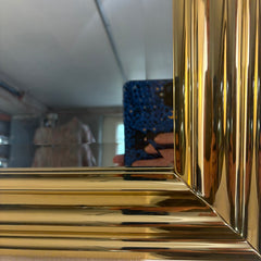 Beveled Mirror with Triple Edge Bright Brass Frame, Sku 033946
