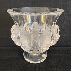 Lalique Dampierre Crystal Vase Bird and Laurel Wreath Motif, Sku 033828