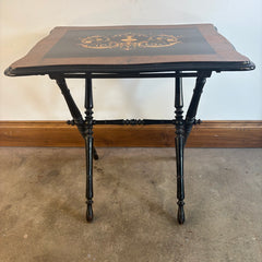 19th Century Napoleon III Marquetry Folding Table, Sku 033735