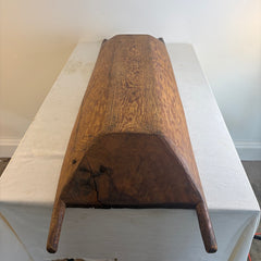Vintage Wood Dough Trough with Metal Patch and Peg Handles, Sku 033908