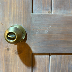 Solid Pine Door, Pickled Finish & Arch Detail, Hardware, Sku: 033403