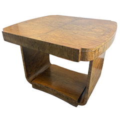 1920's Art Deco Book Matched Burl Maple Entry Table, Sku 033714