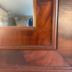 Flame Mahogany Wood Beveled Edge Mirror, Vintage, Rectangle, Sku 034030