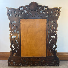 Antique Mexican Mirror, Elaborately Carved with Silver Overlay, sku: 033492