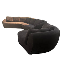 Thayer Coggin 3 Piece Chenille L Shaped Sectional Sofa, Brown, Sku 033633